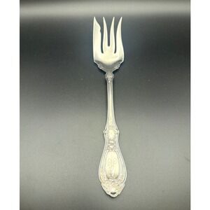 1847 Rogers Bros Cold Meat Fork Sharon Pattern Silver Plate Monogram A Vintage
